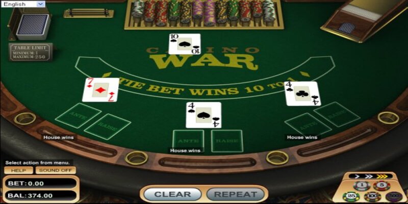 Quy tắc chơi cực đơn giản của game Casino War ở hệ thống Kubet77